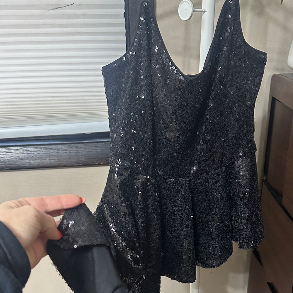 Black Halo Sequin Black Camisole